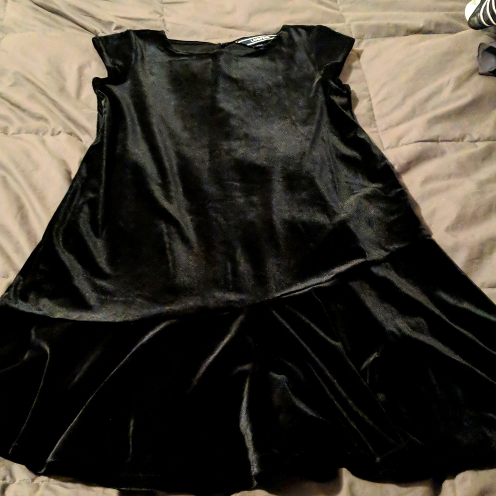 LANDS END black velvet dress sz small